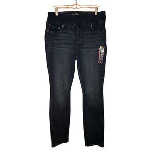 Lee Sculpting Slim Fit Slim Leg Pull On Jeans Womens 16 Long MidRise Stretch NWT